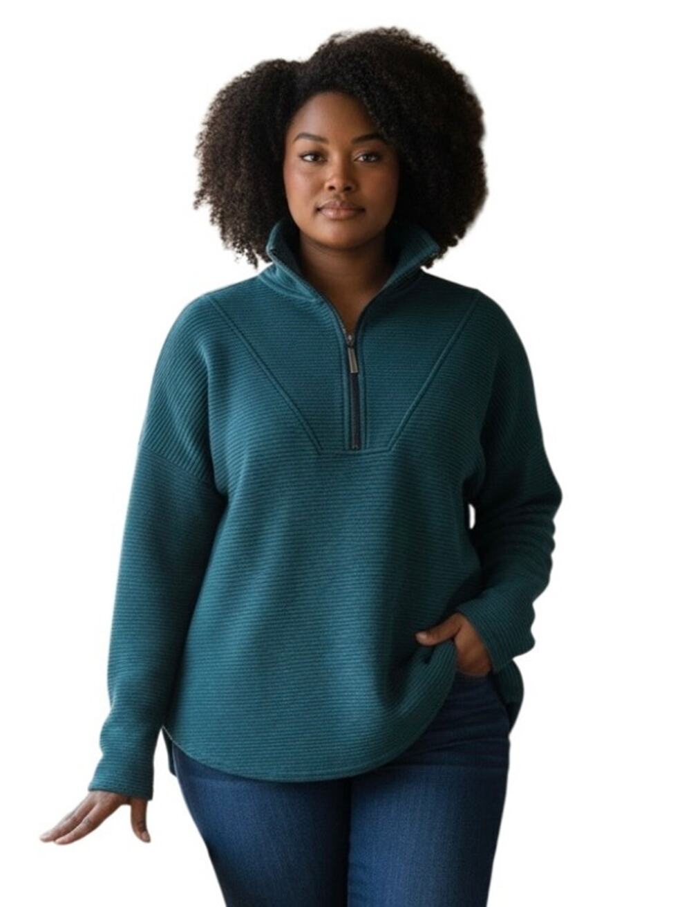 Kinesis Knit Long Sleeve 1/4 Zip Adventure Workout Pullover Women's 3X